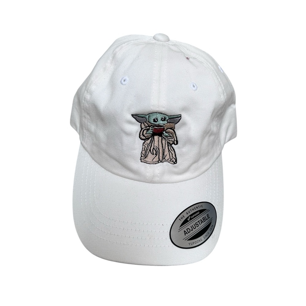 SOLD - Baby Yoda white cap/hat